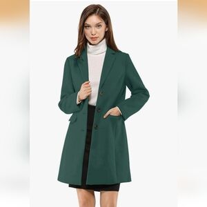 Allegra K Womens Green Pea Coat